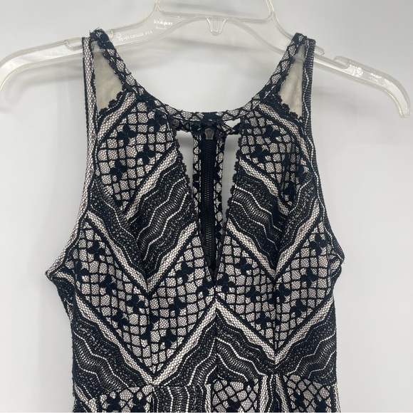 Free People Black Lace Mini Dress Twee Indie Boho Y2K Size 2 - Picture 5 of 13